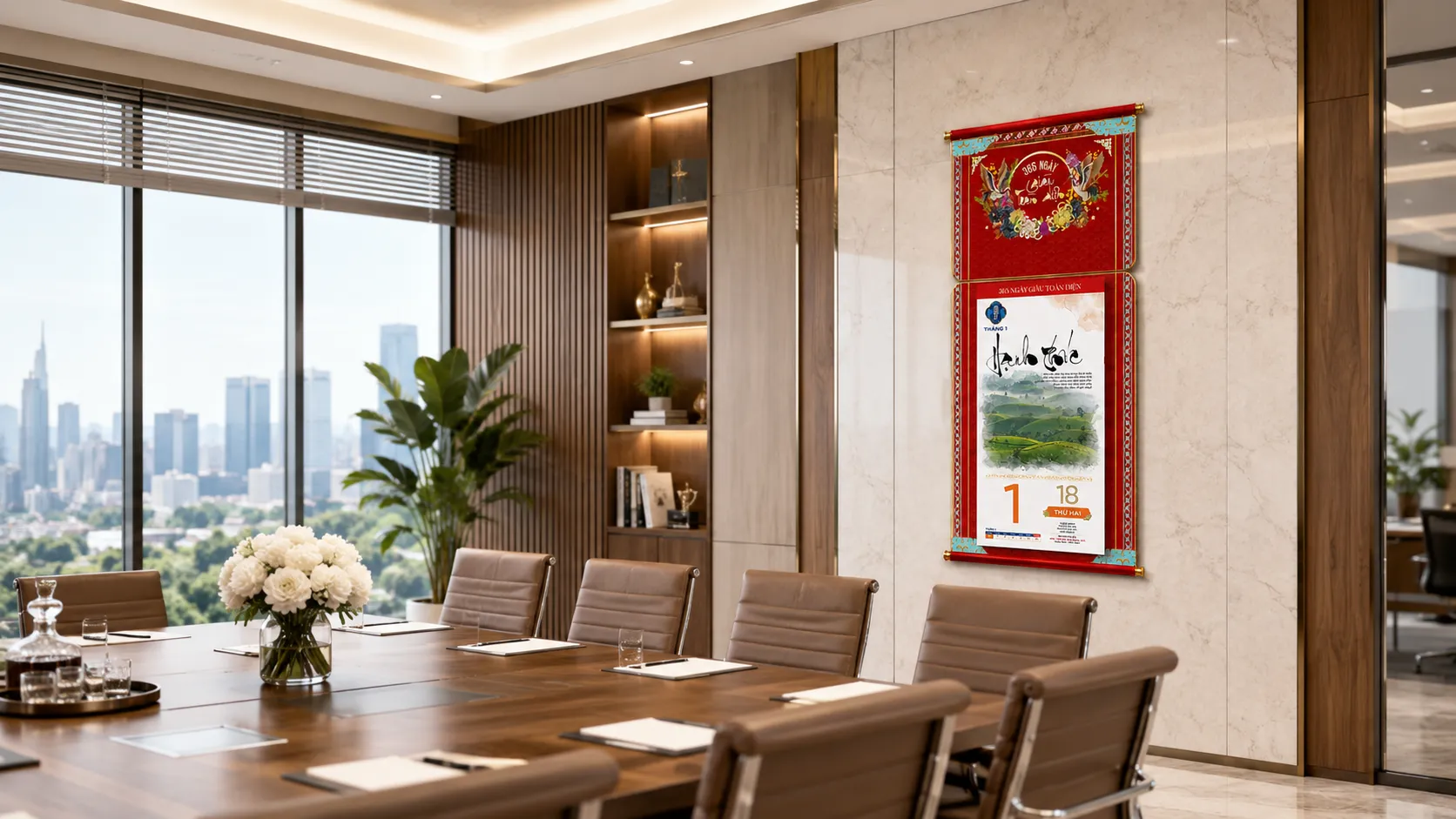 Lịch 365 Ngày Giàu Toàn Diện trong không gian nội thất màu vàng