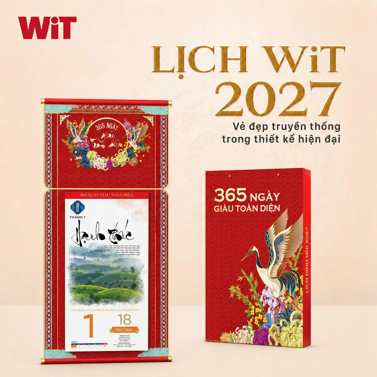 Bộ Lịch 365 Ngày Giàu Toàn Diện 2027 dùng làm quà Tết